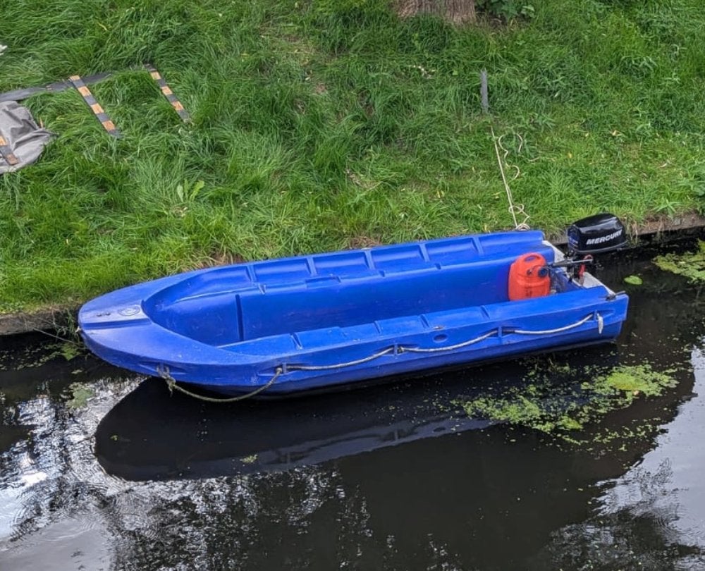 Kunststof PE boot 3,50 m met Mercury 6 pk, Watersport en Boten, Ophalen, Kunststof, Gebruikt, 4 m