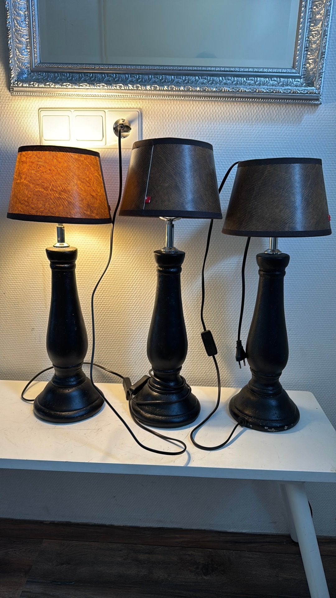 3 x mooie lamp met zware voet., Zwart, Ophalen, Gebruikt, Landelijk
