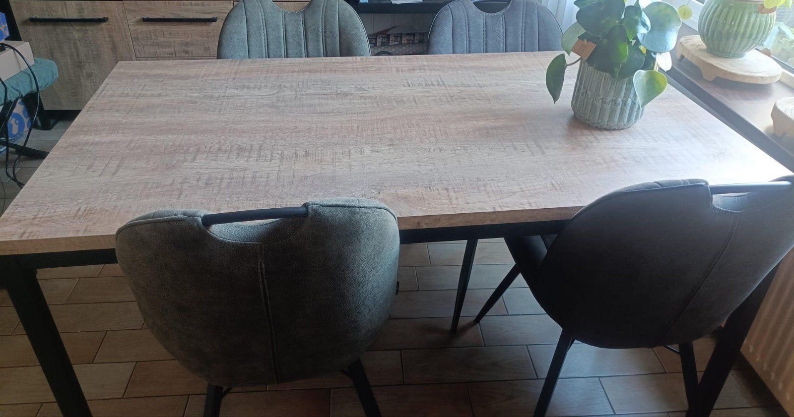 Eettafel 90x160 cm twee jaar oud, Gebruikt, Industrieel, Modern, 50 tot 100 cm, 150 tot 200 cm