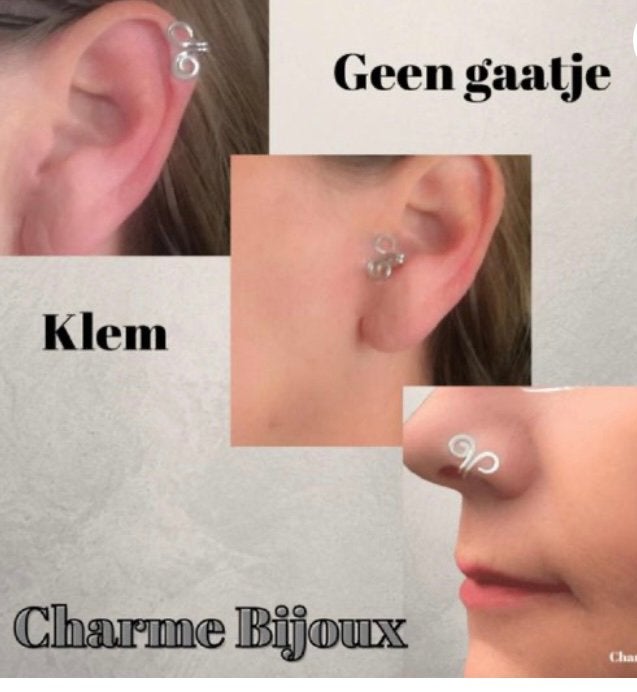 Nieuwe piercing zonder gaatje, Ophalen of Verzenden, Nieuw, Zilver