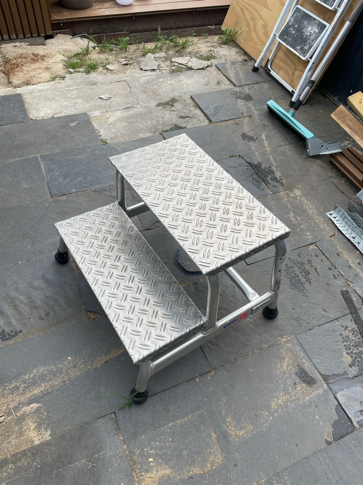 Stevig aluminium caravan trapje - 2 treden, Ophalen of Verzenden, Gebruikt