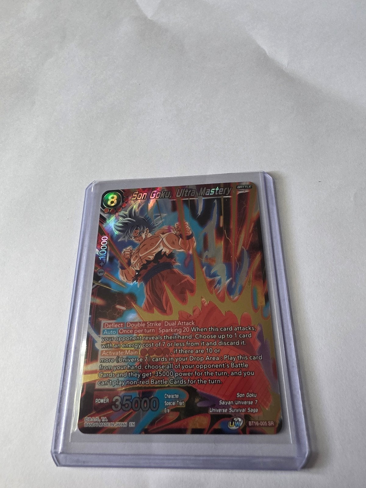 Dragon Ball Super Card Game Son Goku Ultra Mastery SR, Ophalen of Verzenden, Zo goed als nieuw, Losse kaart
