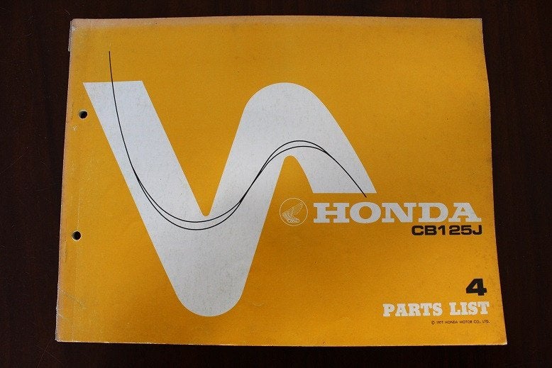 Honda CB125J 1977 motorcycle parts list CB 125 J, Motoren, Ophalen of Verzenden, Honda