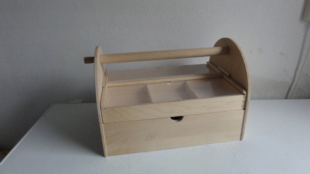 Gereedschapskistje, handwerkkistje met handvat, veel vakjes, Ophalen of Verzenden