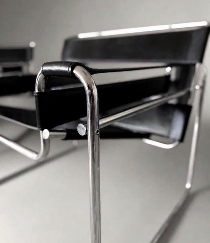 2 Vintage Wassily Chairs, Marcel Breuer, Fasem, Italy ca80s, Ophalen, Gebruikt, -, Bauhaus Marcel Breuer Wassily Fasem Vintage