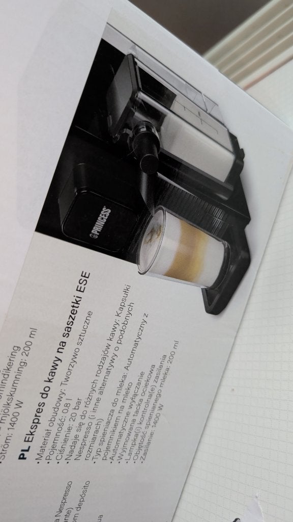 Koffiemachine Princess capsule and latte, Ophalen, Zo goed als nieuw, Koffiemachine, Koffiepads en cups