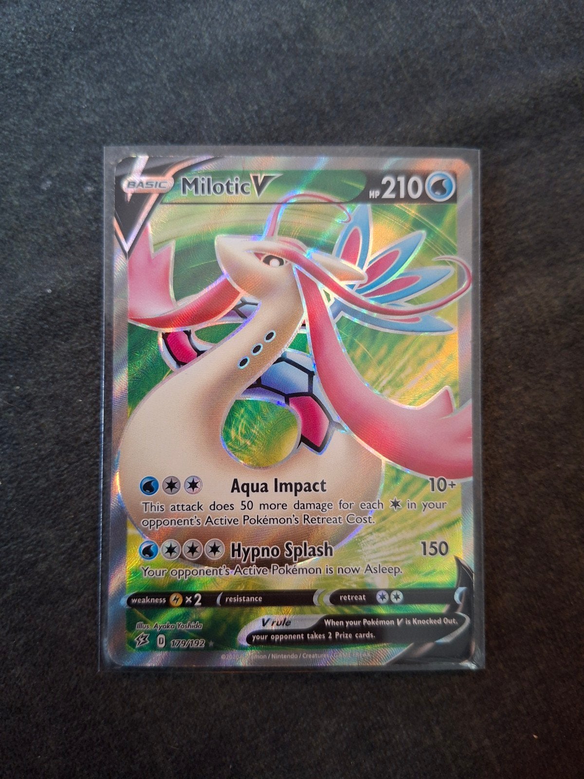 Milotic V Pokémon Kaart (SWSH077), Ophalen of Verzenden, Zo goed als nieuw, Losse kaart, Foil