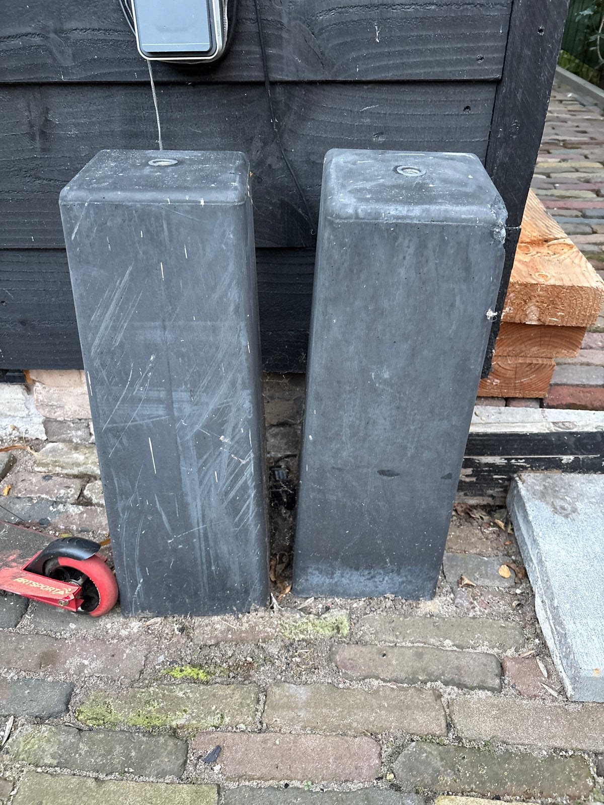 Betonpoer Antraciet 15x15x50, Ophalen, Gebruikt, Minder dan 180 cm, Palen