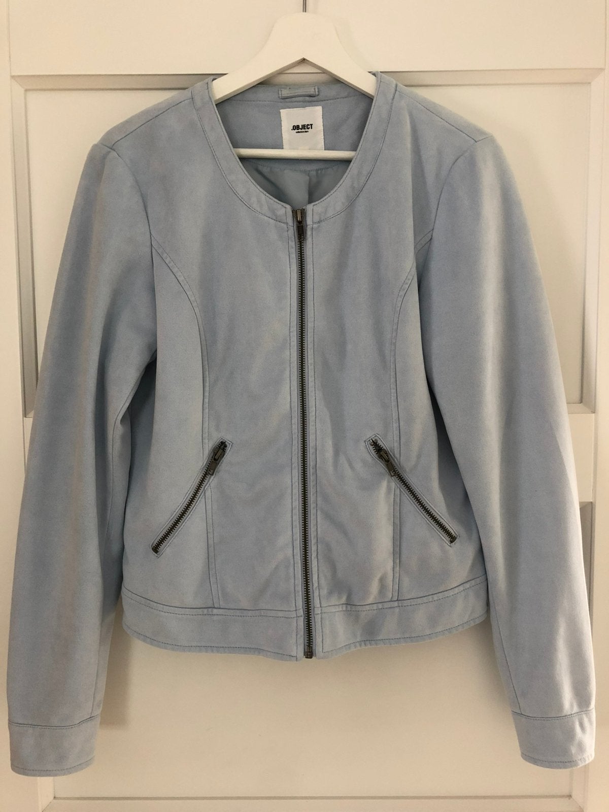 Velours licht blauw jasje Object maat L, Kleding | Dames, Blauw, Maat 42/44 (L), Ophalen of Verzenden, Zo goed als nieuw