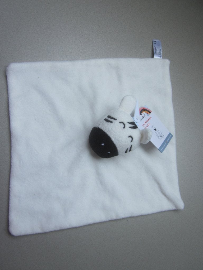 Bambino Oeko-Tex wit pluche knuffeldoekje Doudou paard (4x), Paard, Overige merken, Overige karakters, Nieuw