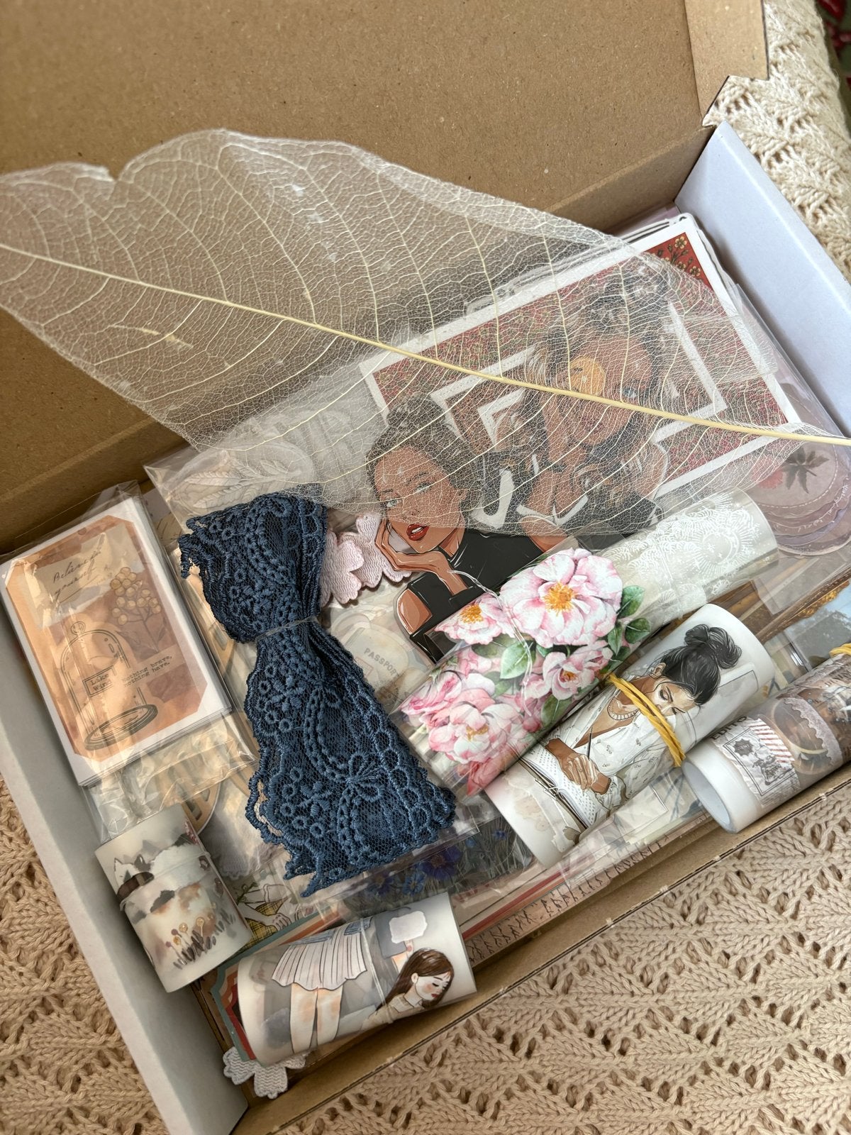Journaling / Scrapbook Box met Pet Tape Samples en Stickers, Zelfklevend, Verzenden, Nieuw, Meerkleurig