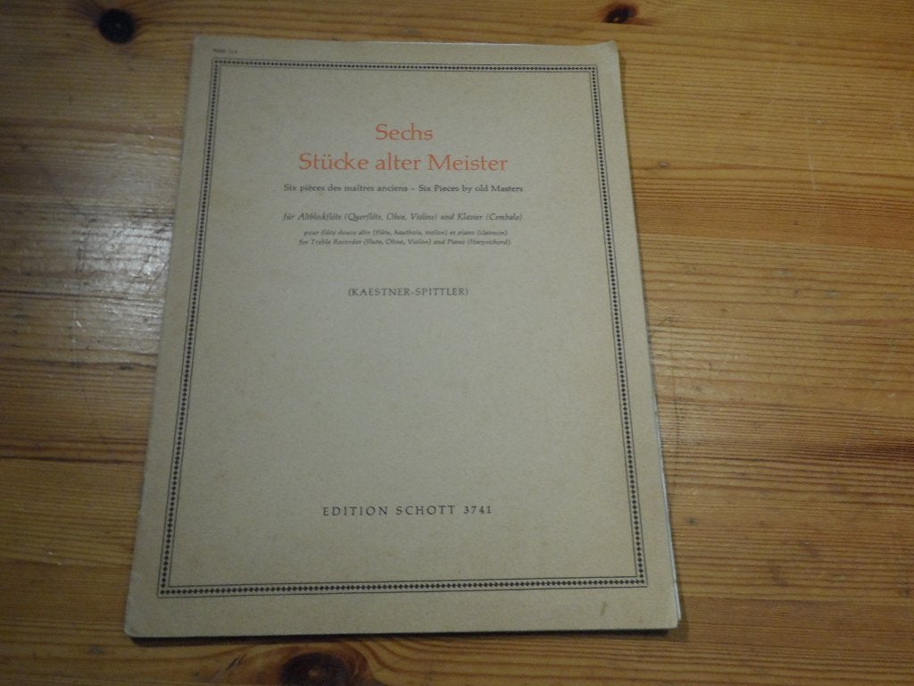 Sechs stucke alter meister - altblokfluit, Muziek en Instrumenten, Gebruikt, Blokfluit, Klassiek, Ophalen of Verzenden
