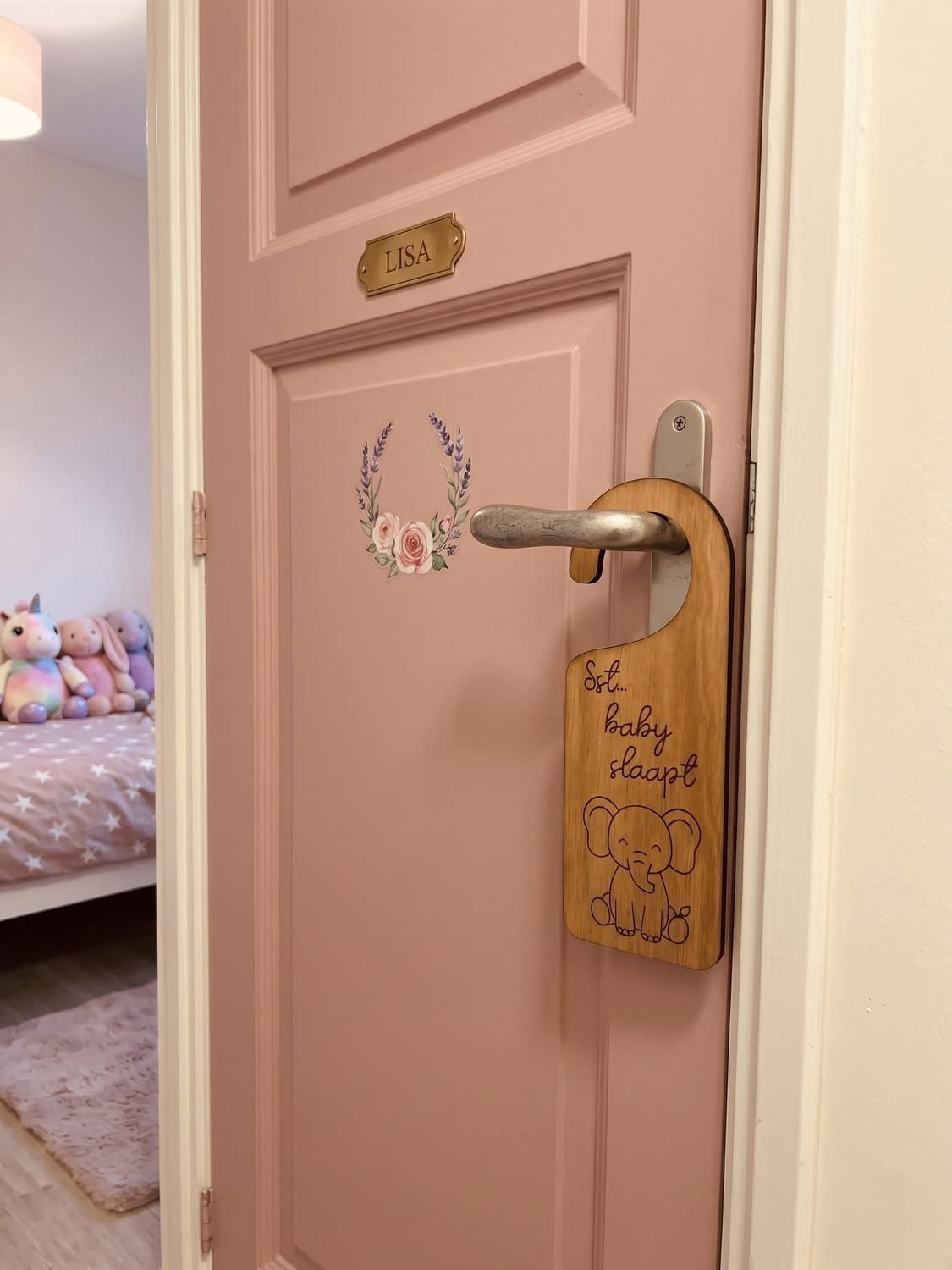 Deurhanger baby/kinderkamer - Sst... Baby slaapt, Nieuw, Ophalen of Verzenden, Laser creative, Lasercreative@outlook.com