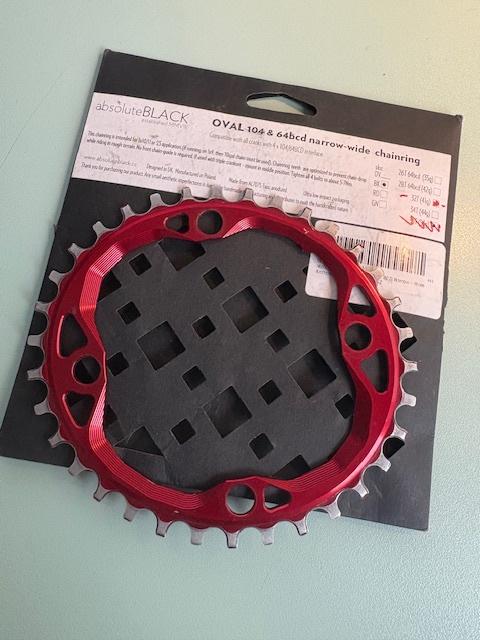 absoluteBLACK 34T en 32T kettingblad ovaal 104BCD 1X, Crankstel of Pedalen, Gebruikt, AbsoluteBLACK, Verzenden