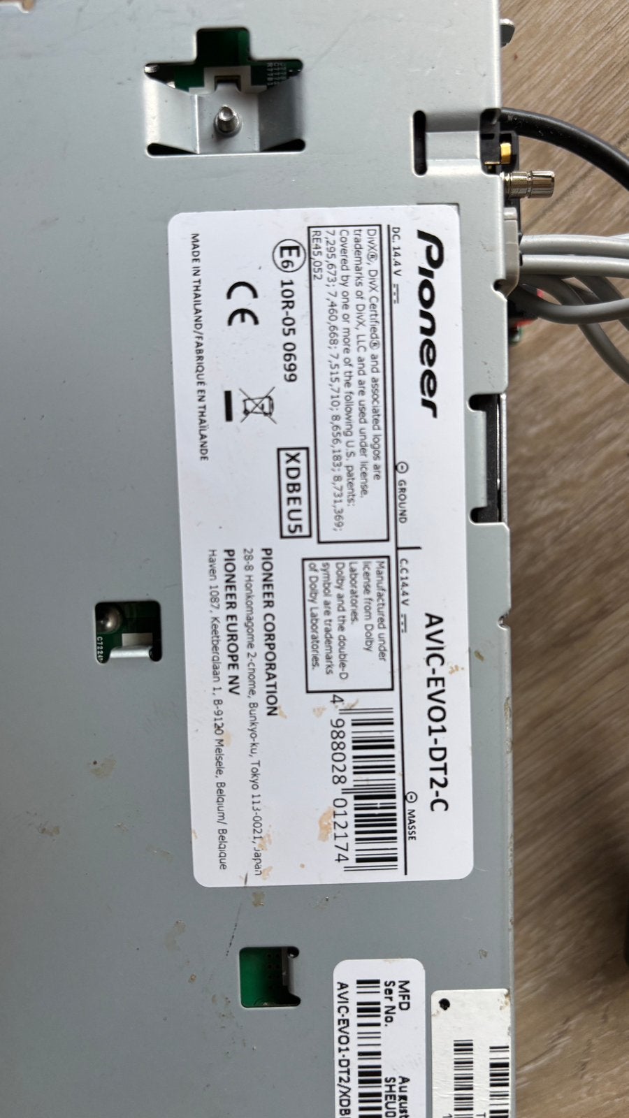 Pioneer AVIC-EVO1-DT2-C – werkend behalve camera, Ophalen of Verzenden, Gebruikt