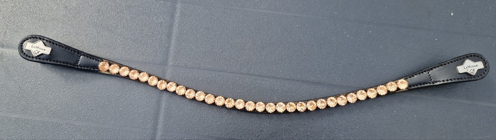 Lemieux frontriem zwart leer rosegold maat cob, Dieren en Toebehoren, LeMieux, Ophalen of Verzenden, Cob, Frontriem