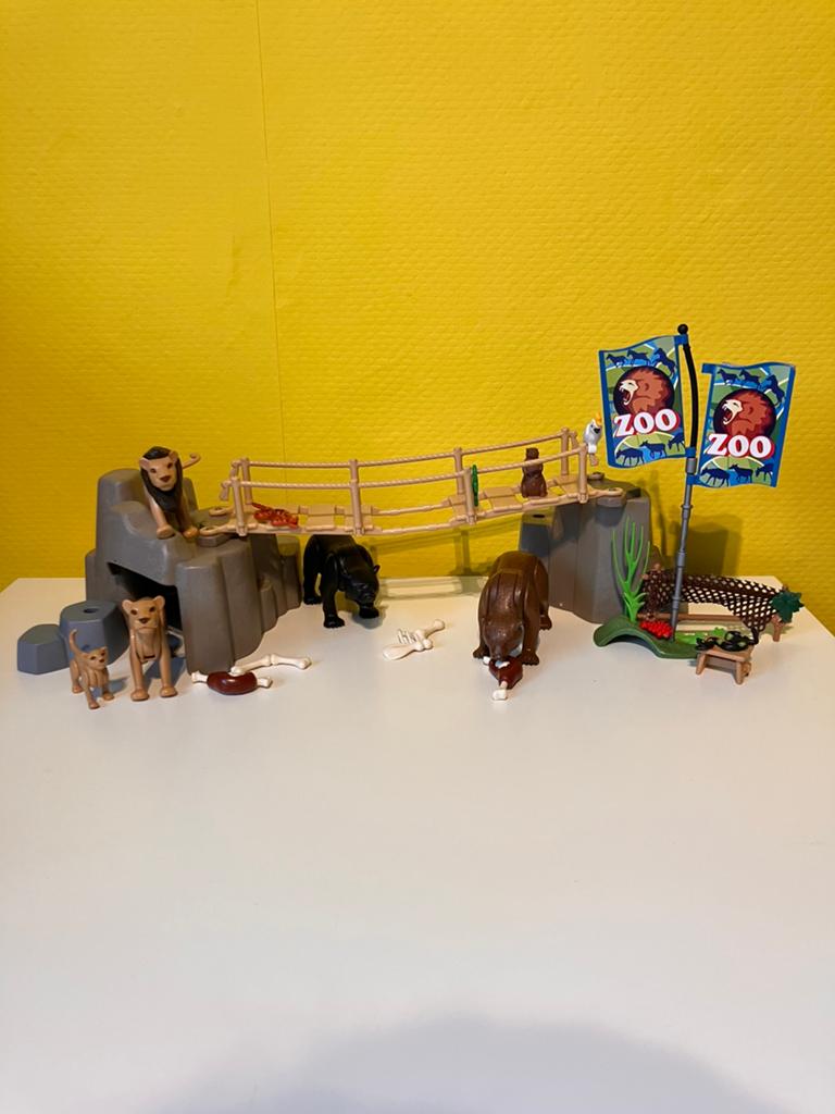 Playmobil dierentuin met brug en veel dieren, Ophalen of Verzenden, Gebruikt