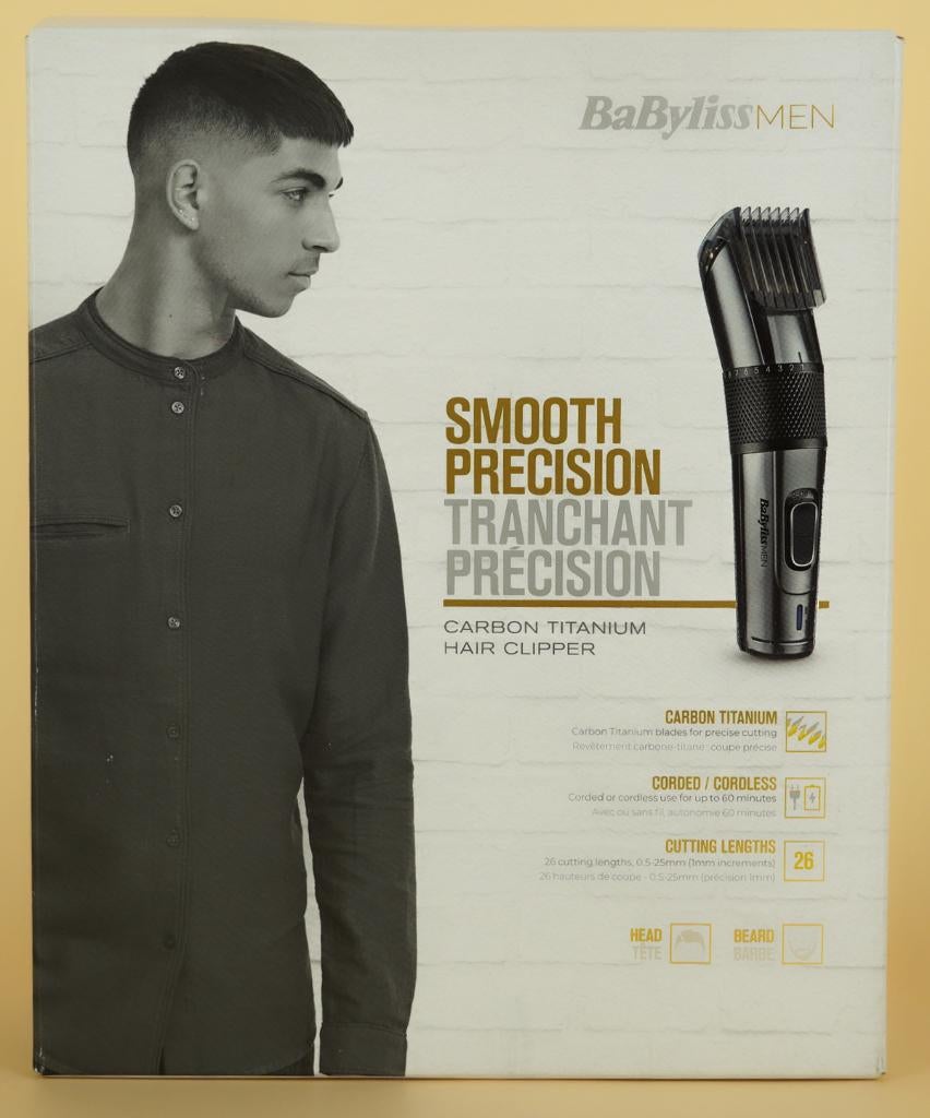 BaByliss Carbon Titanium Tondeuse, Inclusief precisietrimmer, Tondeuse, ., Ophalen of Verzenden, Zo goed als nieuw
