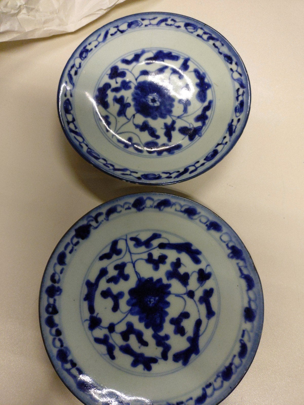 Antieke Chinese Blauw-Witte  Schotels (2), Ophalen of Verzenden