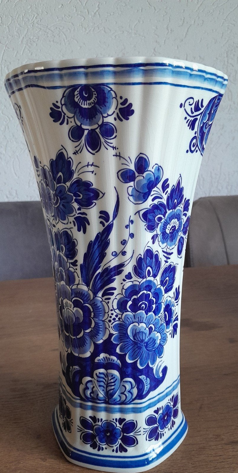 Prachtige Delfts Blauwe Trompetvaas Handgeschilderd, Antiek en Kunst, Ophalen of Verzenden