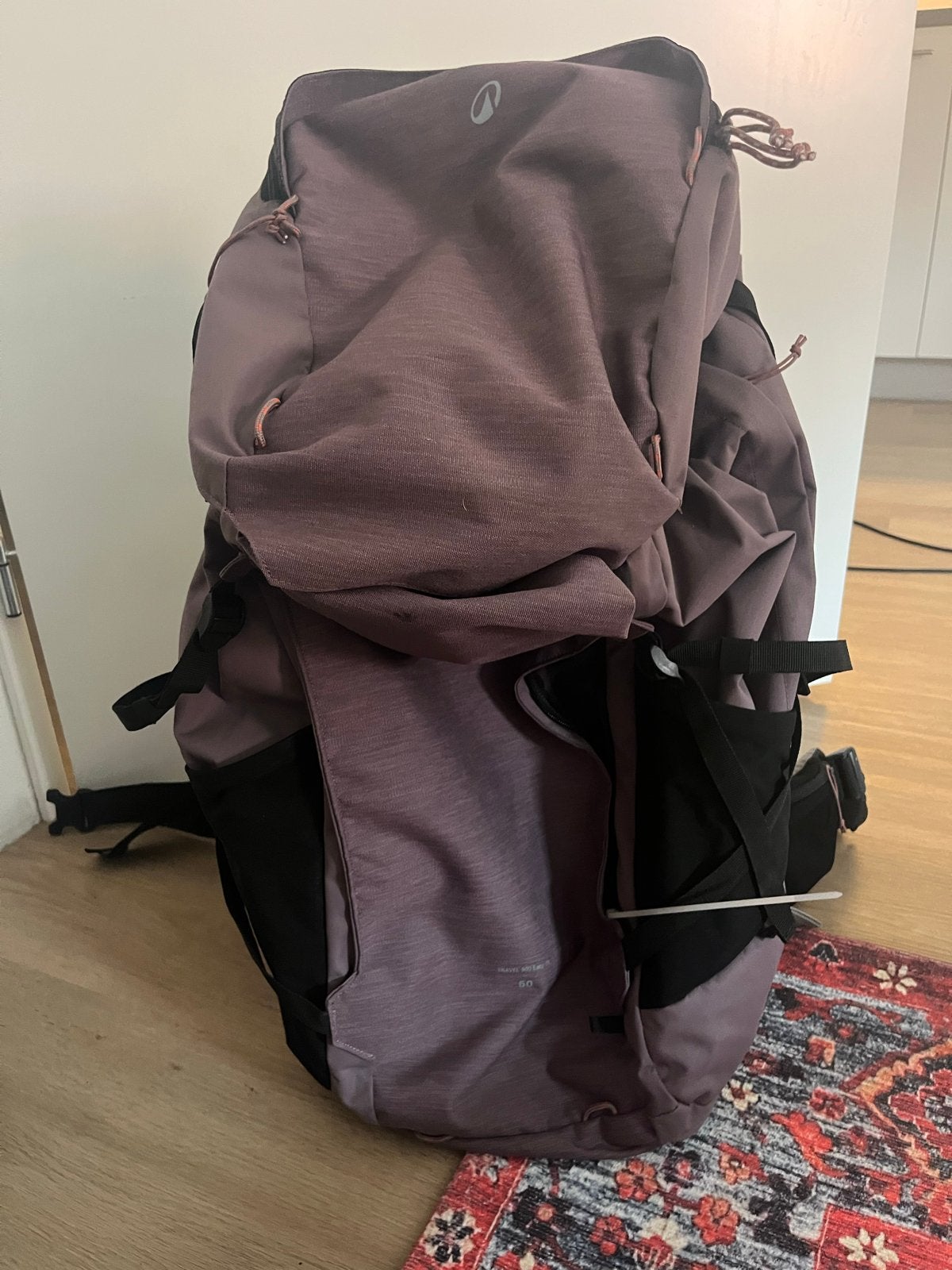Dames backpack 60+6 liter - decathlon, Ophalen of Verzenden, Gebruikt, Paars, 30 cm of meer