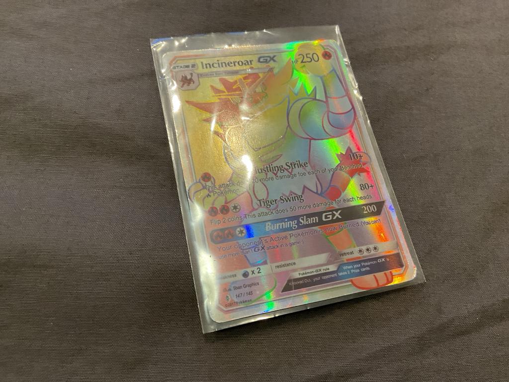 Incineroar GX Pokémon kaart, Ophalen, Gebruikt, Losse kaart, Foil