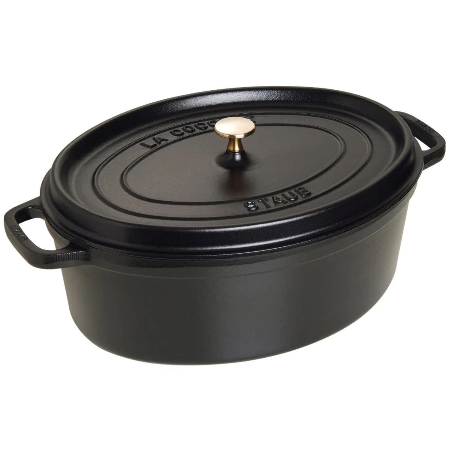 Staub Braadpan Ovaal, 37cm zwart, Ophalen of Verzenden, Overige merken, Braadpan, Gietijzer