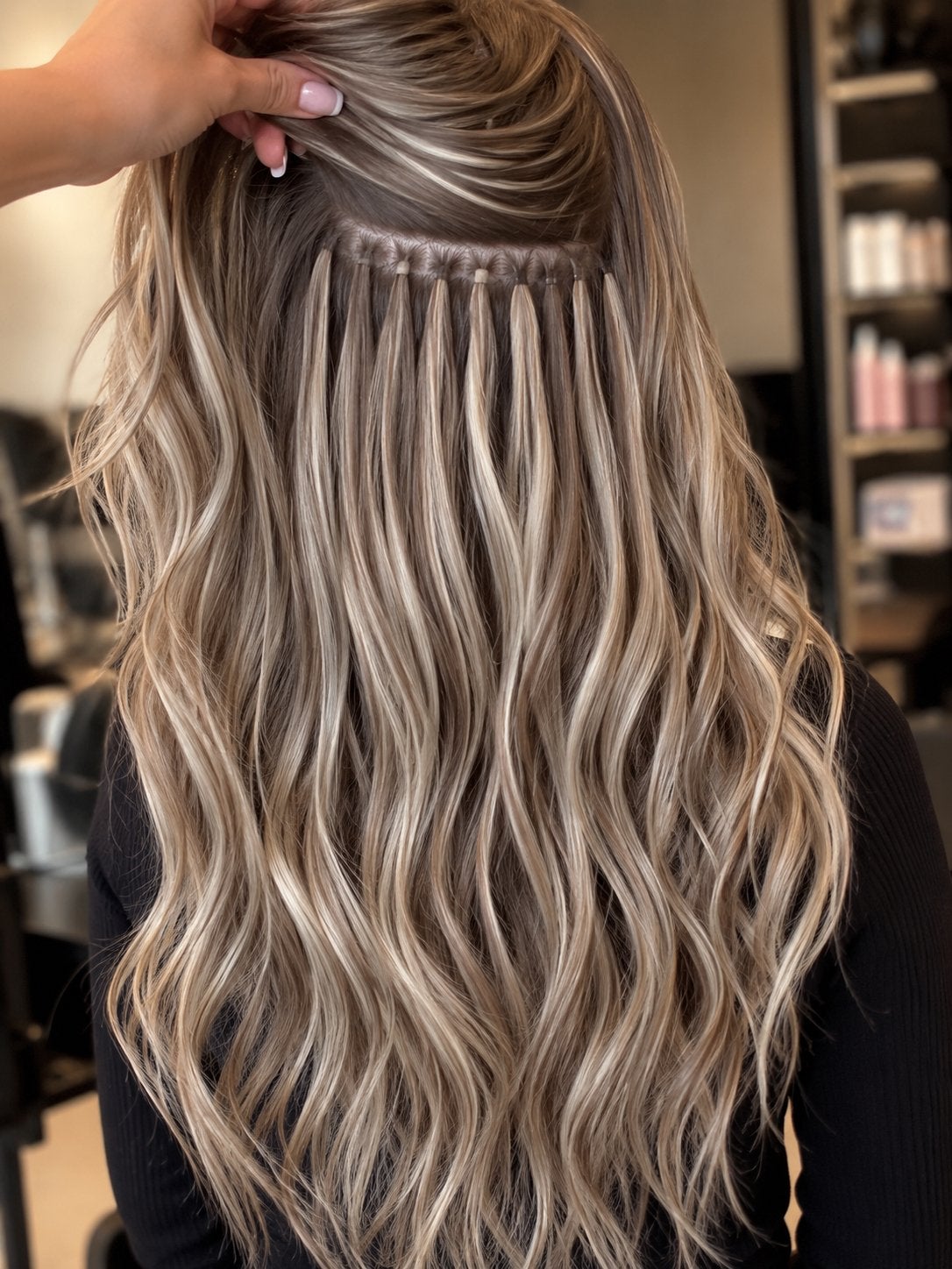 Microrings Hairextensions Echt Haar haarverlenging €300, Ophalen of Verzenden, Nieuw, Pruik of Haarverlenging