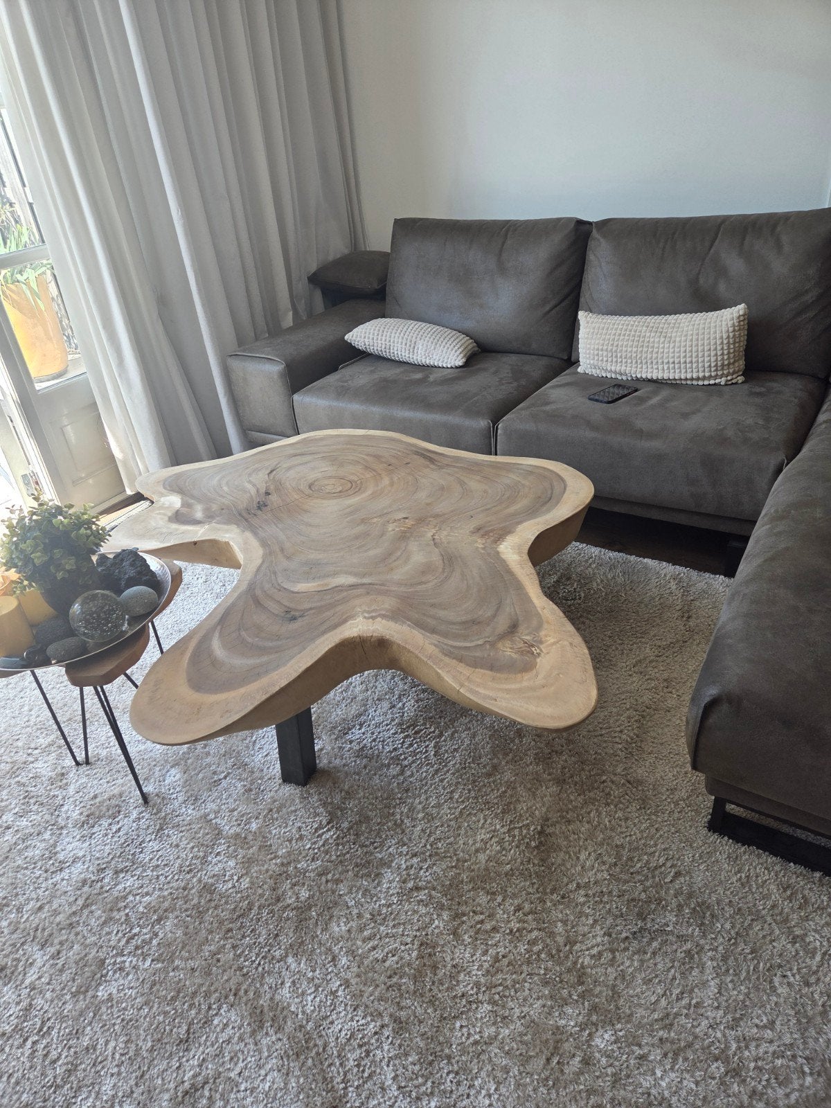 Boomstam tafel, Ophalen, Overige vormen, Overige houtsoorten, 50 tot 100 cm