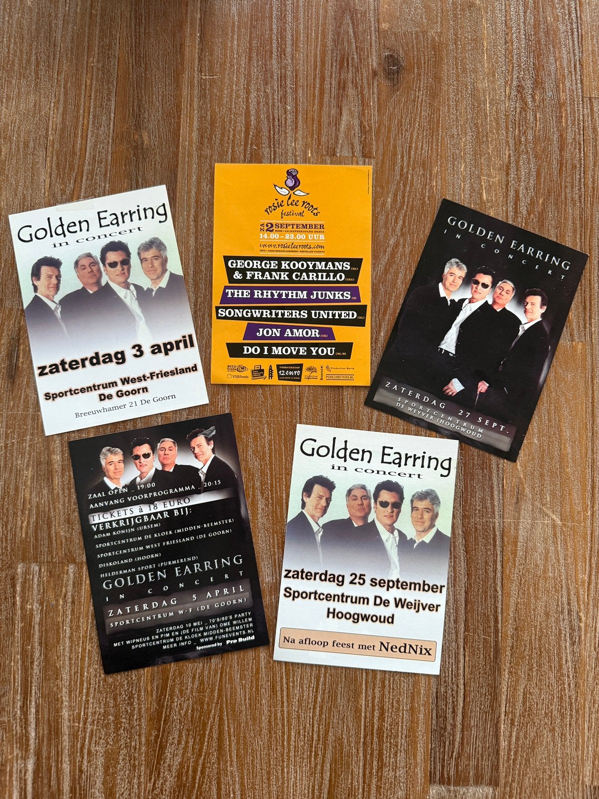 5 Golden Earring / George Kooymans flyers, Verzamelen, Ophalen of Verzenden, Zo goed als nieuw