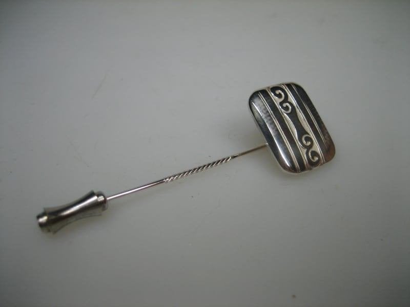 Zilveren schaak dasspeld, zie onze webshop antiekjuwelier, Antiek en Kunst, Verzenden, Zilver
