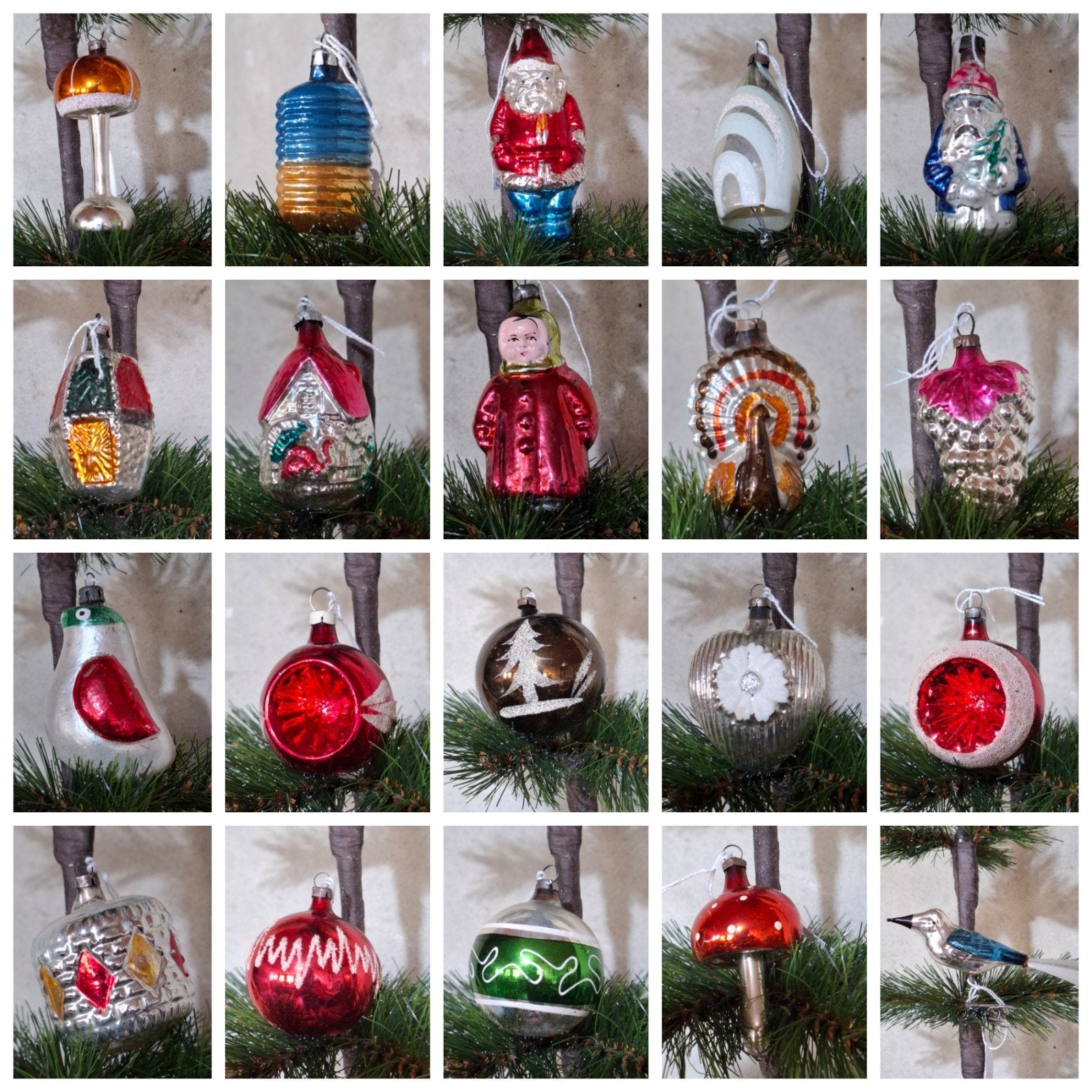 Oude vintage antiek kerstballen pauw schemerlamp deukbal, Diversen, Kerst, Ophalen of Verzenden, N, T, V