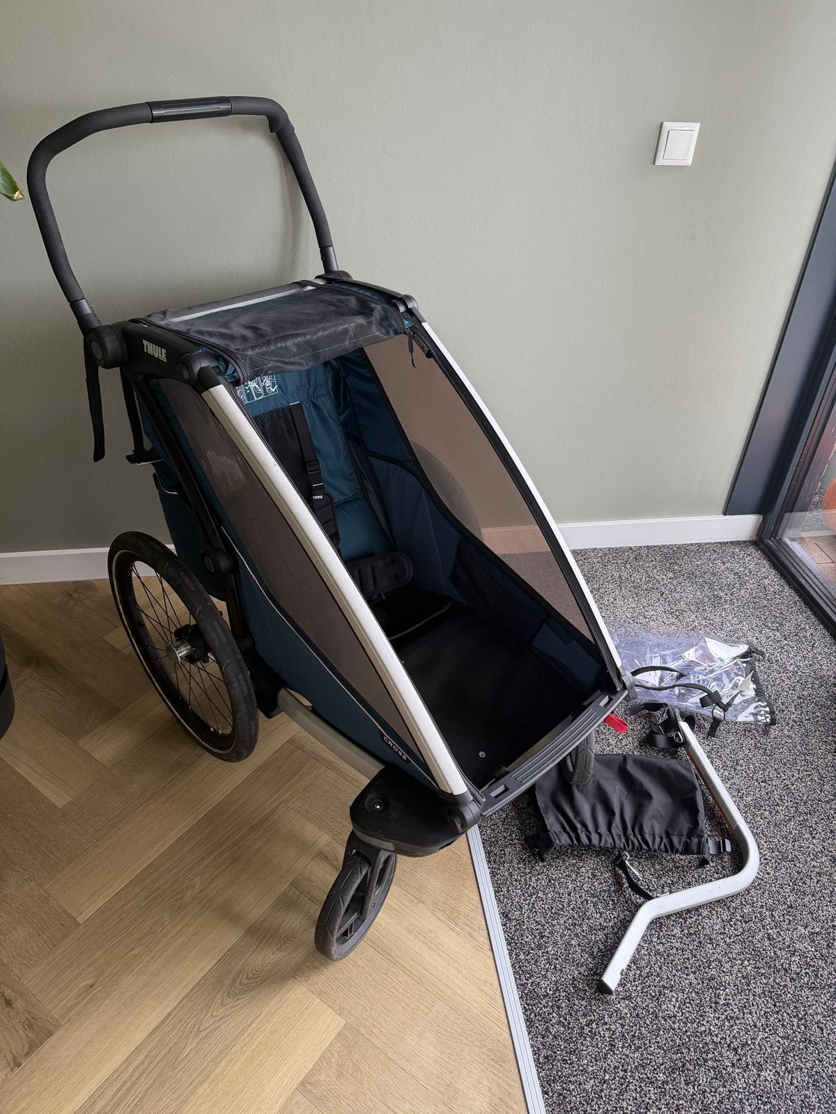 Thule Chariot Cross 1 - Fietskar en wandelwagen, Ophalen, Gebruikt, Opvouwbaar, 20 tot 40 kg