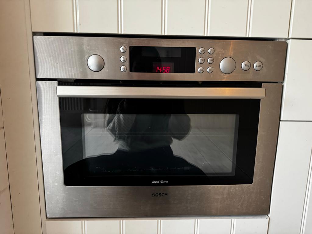 Bosch Innowave Inbouw Combi Magnetron - Zilver, Ophalen, Combimagnetron, Gebruikt, 60 cm of meer