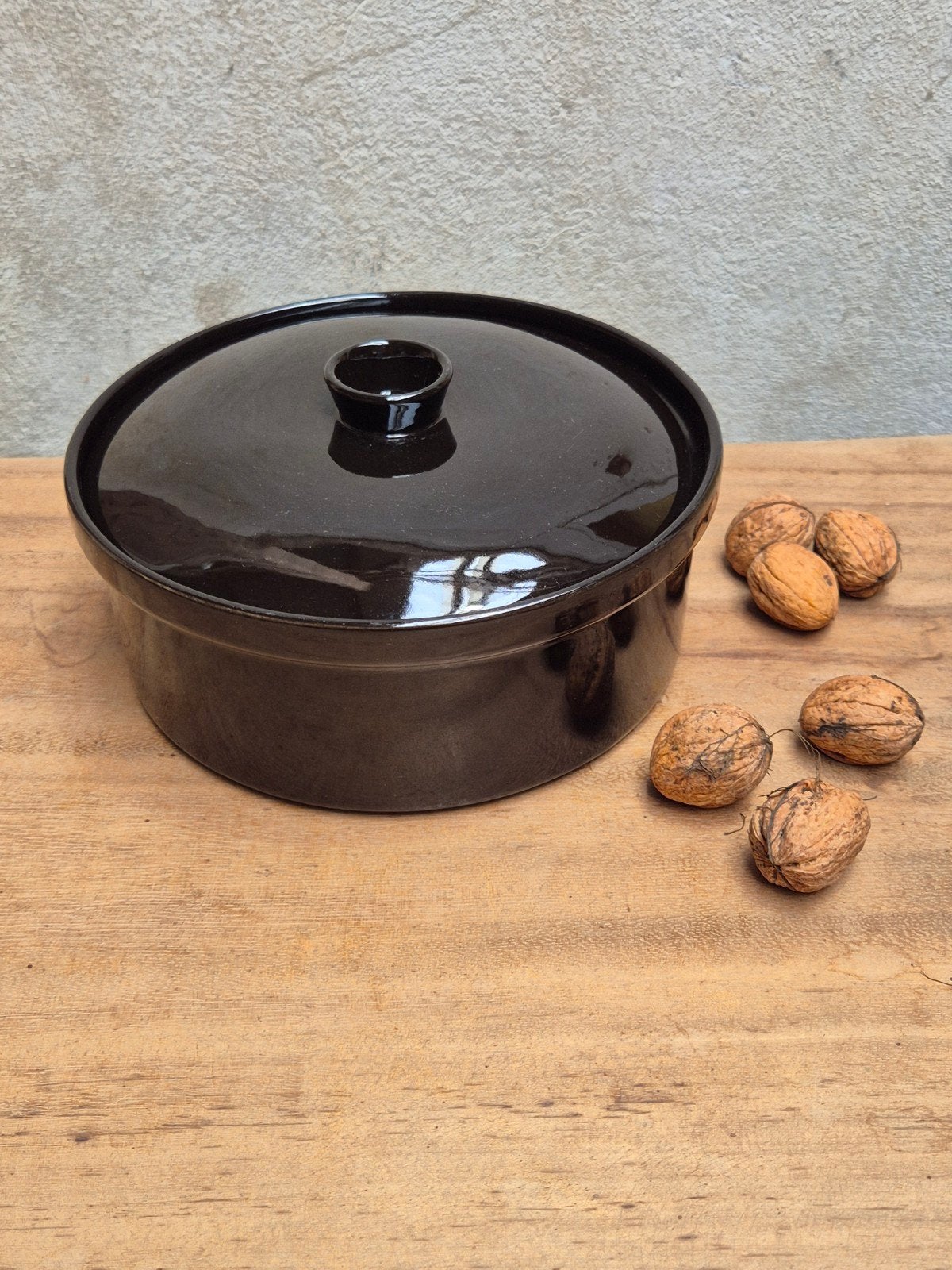 Vintage Arabia Kilta Braadpan met Deksel - Donkerbruin, Ophalen of Verzenden