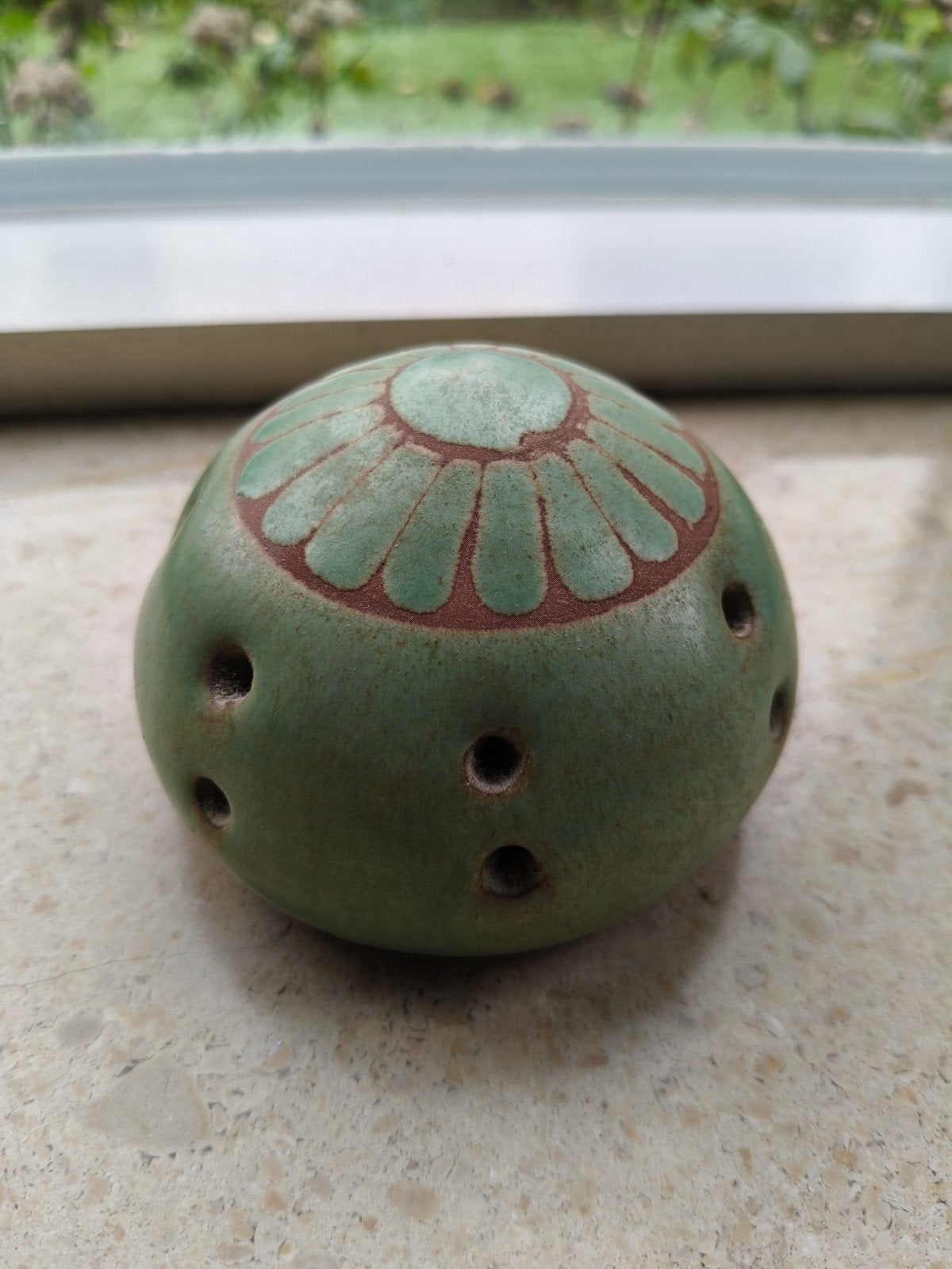 Vintage Pomander / Geurbal - Groen Keramiek, Ophalen of Verzenden