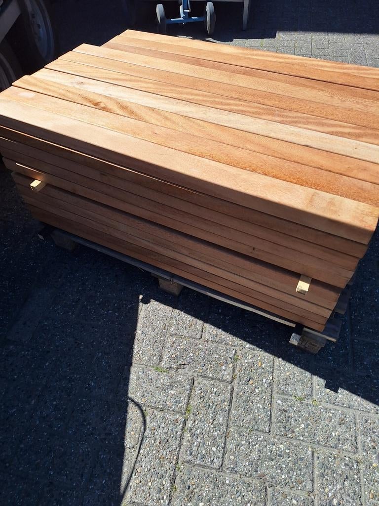 Hardhout regels 60x35 mm 95 cm lang geschaafd, Ophalen, Nieuw, Hout