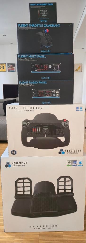 Flight Sim Setup-Honeycomb Alpha & Charlie + Logitech Panels, Ophalen of Verzenden, Zo goed als nieuw