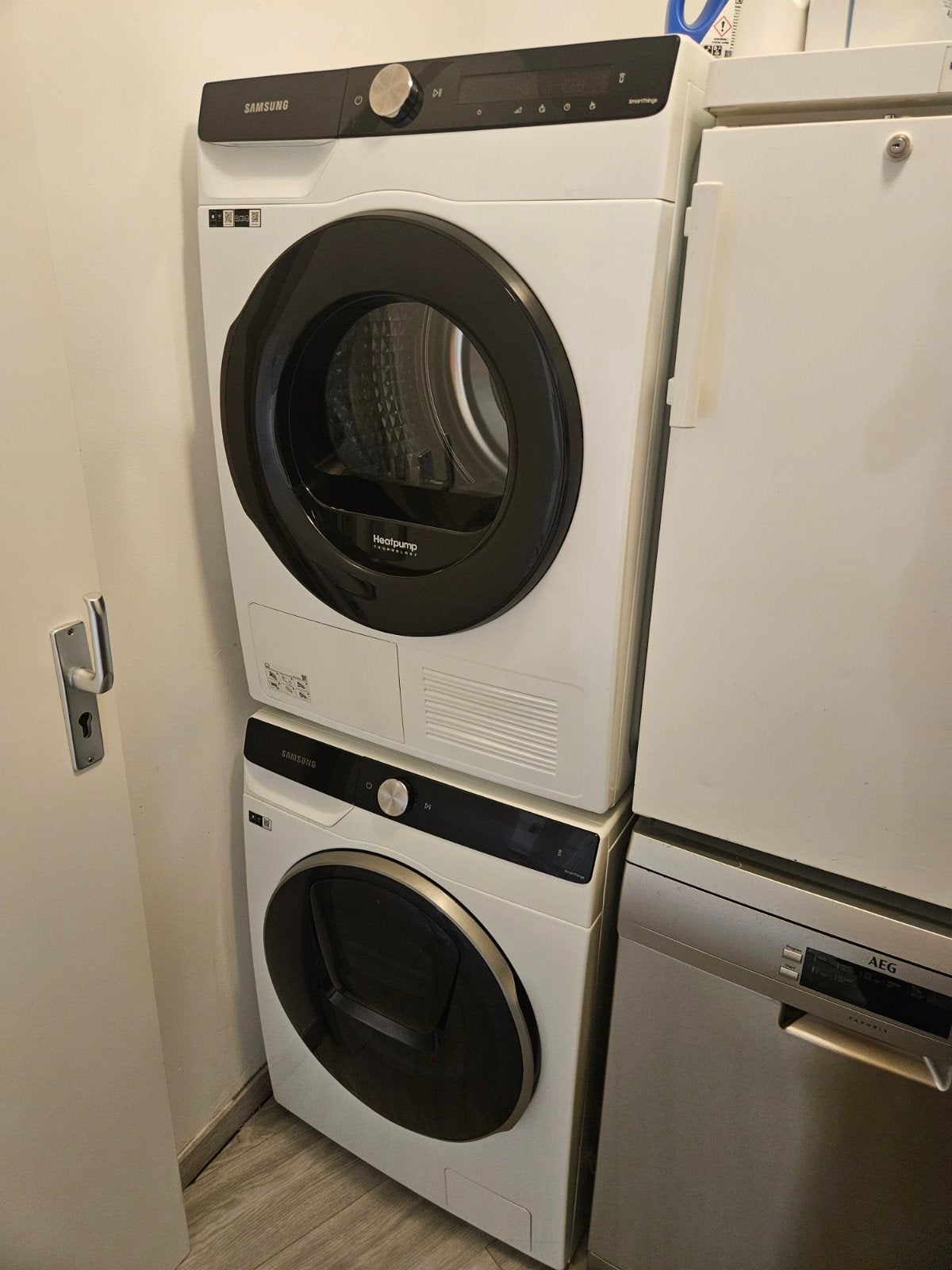 Samsung wasmachine (9kg) en warmtepompdroger (8kg) set, 8 tot 10 kg, Ophalen of Verzenden, 85 tot 90 cm