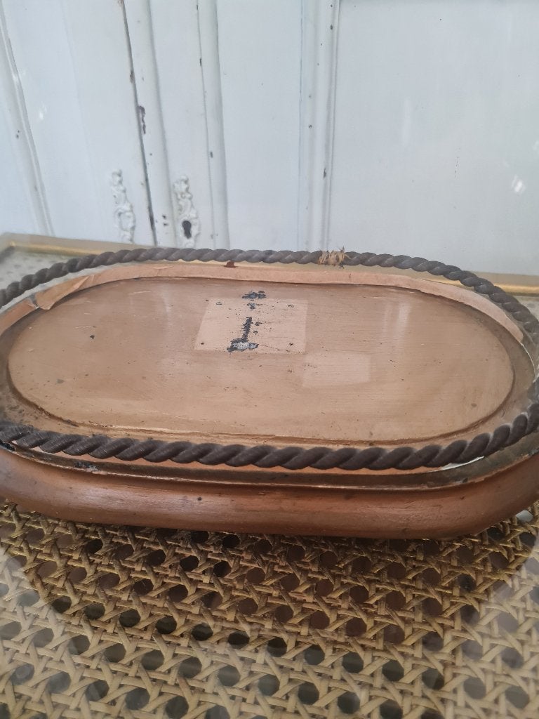 Vintage ovale stolp op houten onderbord, Huis en Inrichting, Woonaccessoires | Stolpen, Heikant 21 Kaatsheuvel, Belle Vieille Brocante