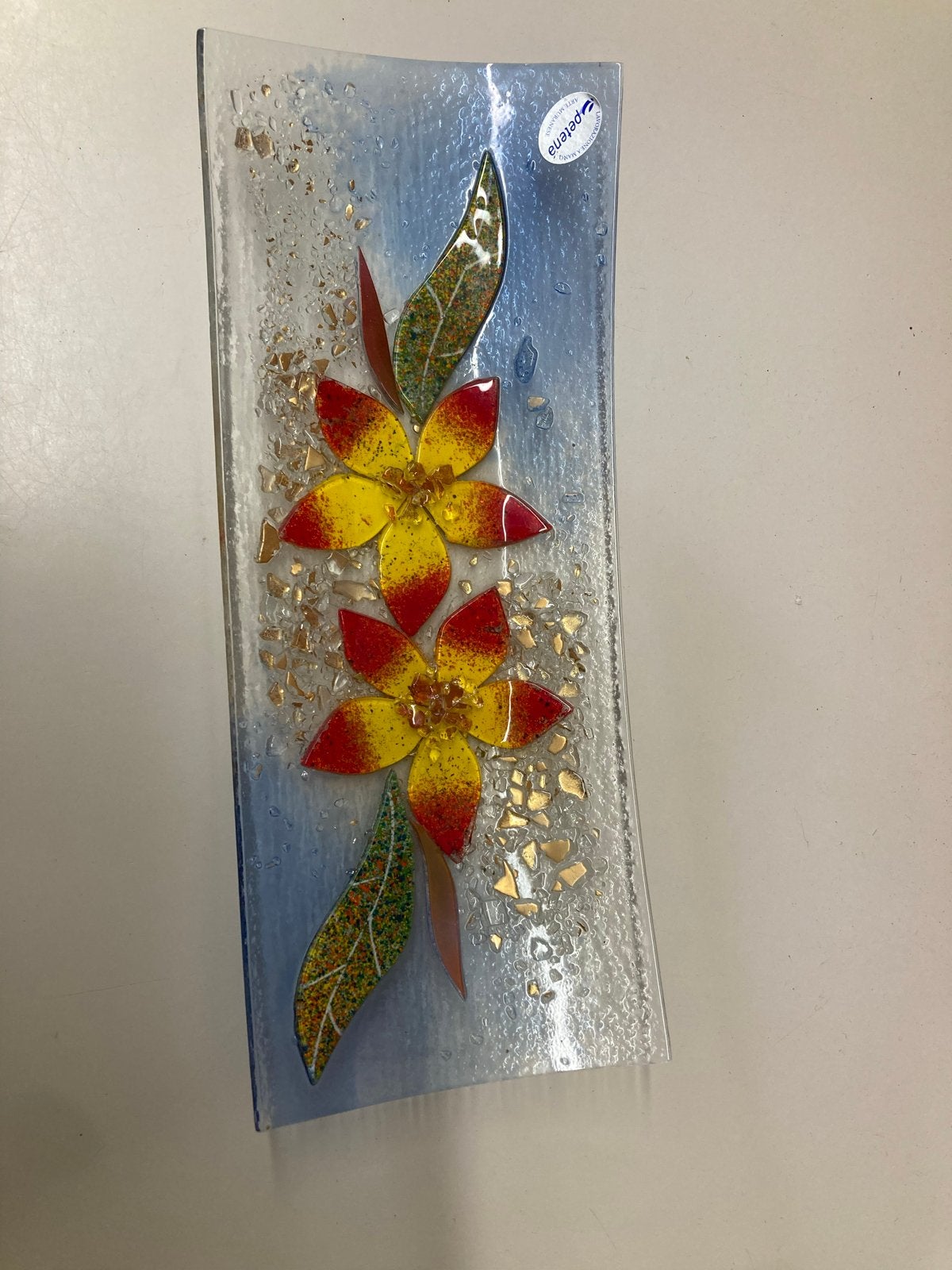 Petena Murano Muranese glazen schaal met bloemmotief, Antiek en Kunst, Antiek | Glas en Kristal, Ophalen of Verzenden