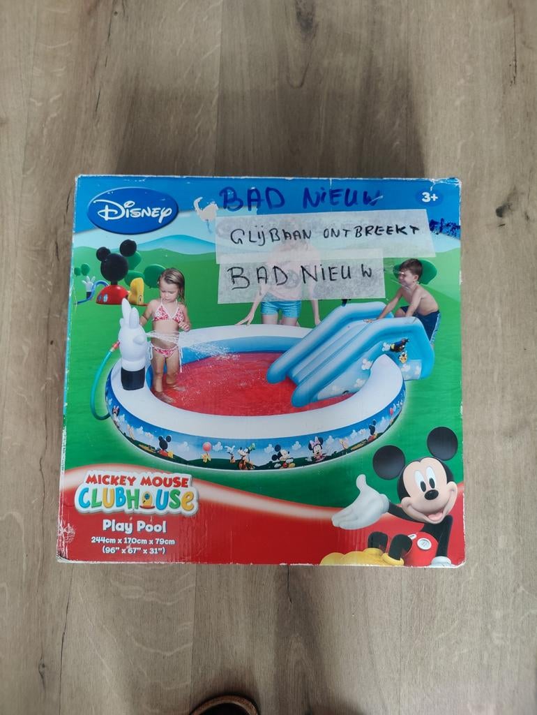 Mickey Mouse Opblaaszwembad - 244x170x79cm, Tuin en Terras, 200 tot 300 cm, Opblaaszwembad, 80 tot 120 cm, Nieuw