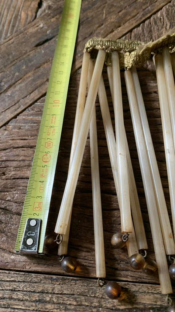 Vintage Kralenrand voor lamp - Pegelrand, Gebruikt, T, Ophalen of Verzenden, N