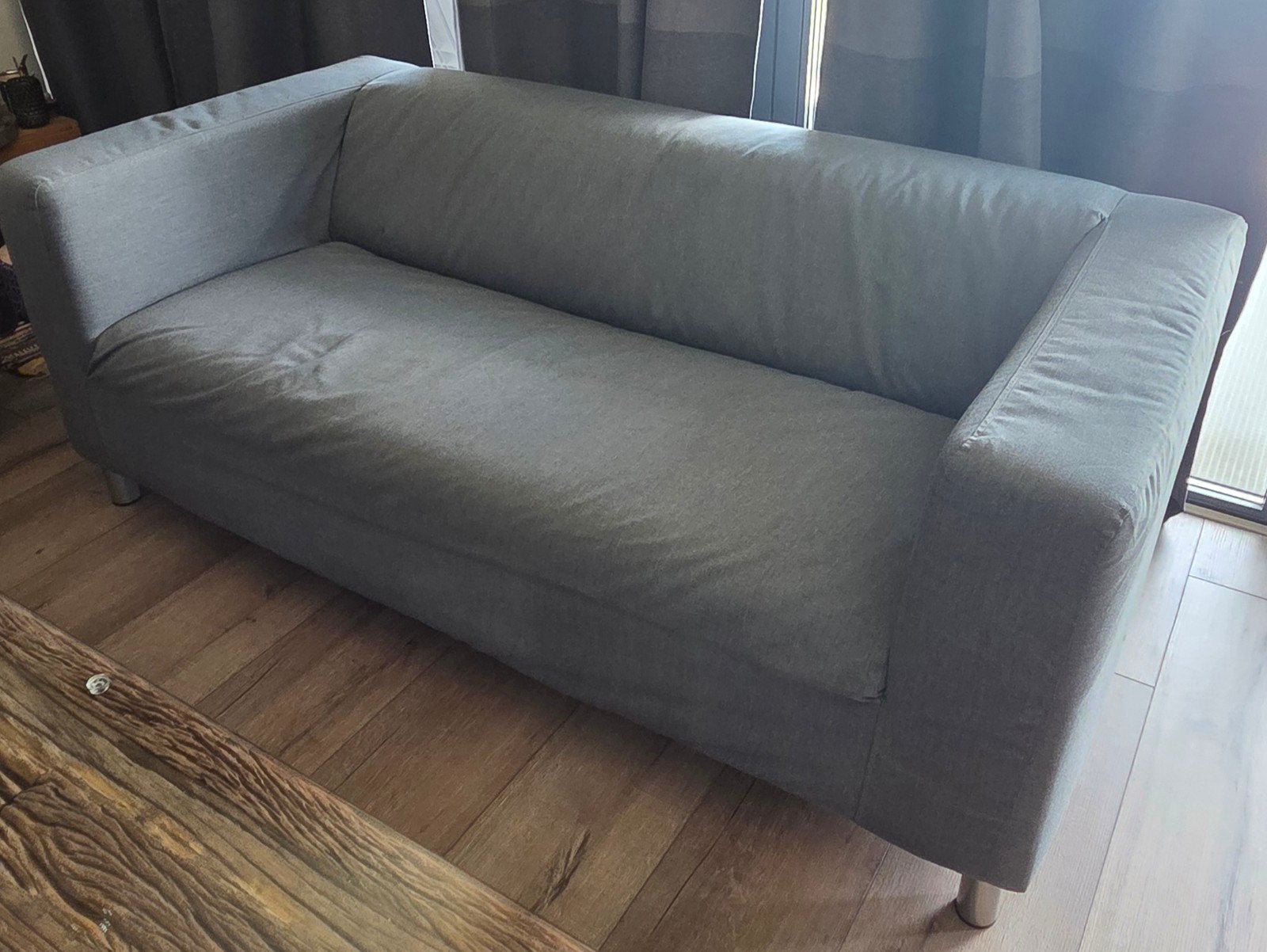 IKEA KLIPPAN 2-zitsbank Vissle grijs, Huis en Inrichting, Banken | Complete zithoeken, Gebruikt, Stof, Ophalen
