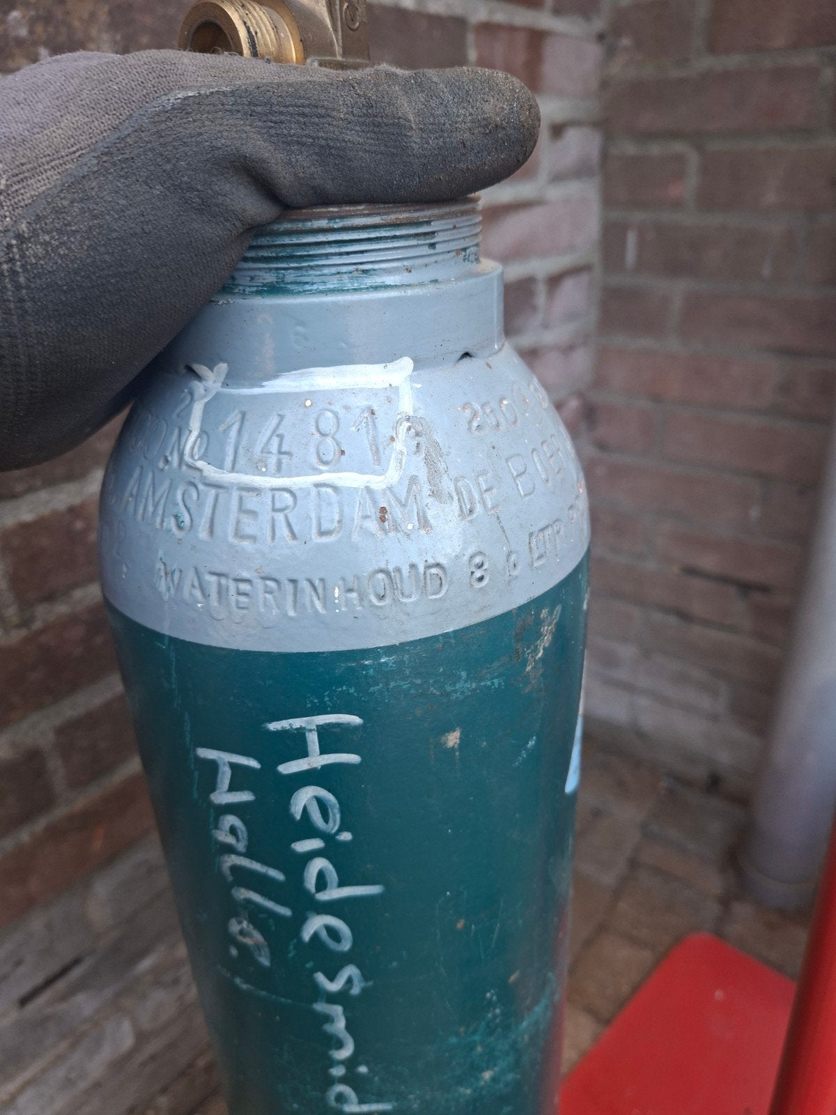 Eigendoms gasfles MIG/MAG lasgas (Ar + CO2), Ophalen
