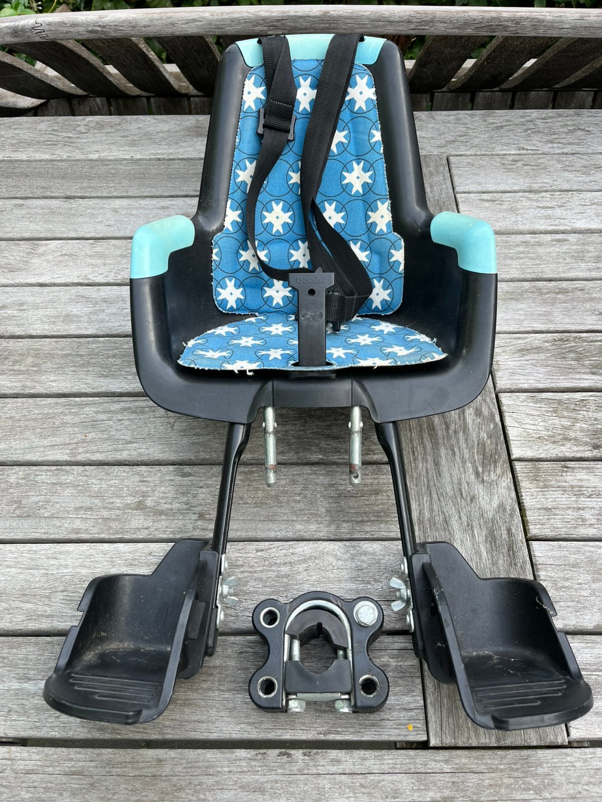 Bobike fietsstoeltje voorop/achterop-Kinderzitje, Ophalen, Gebruikt, Voorzitje, Voetsteuntjes