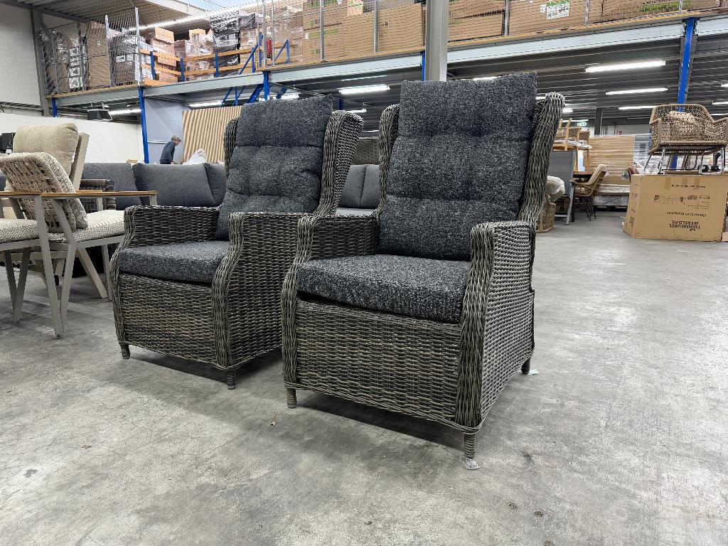 Belfort loungestoel tuin | wicker + aluminium | set van 2, Ophalen, Verstelbaar, Aston Martinlaan 36, DENZA Furniture
