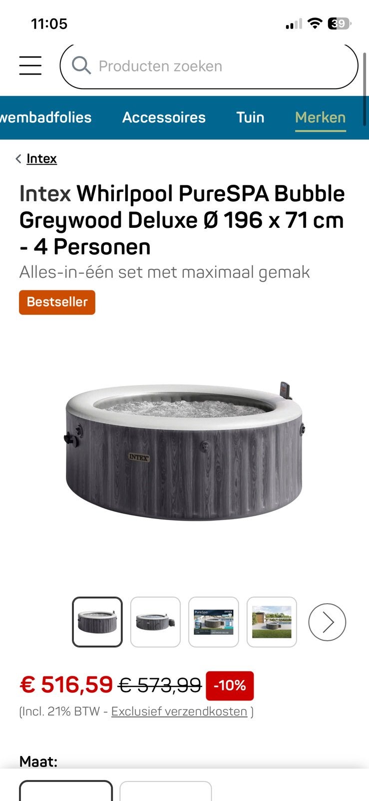 Intex 4 personen goede staat, Tuin en Terras, Bubbelbaden en Hottubs, Ophalen, Zo goed als nieuw
