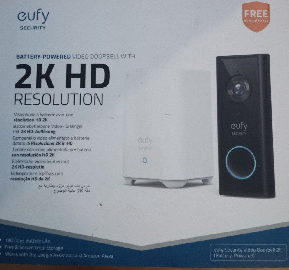 Compleete set Eufy 2K HD Videodeurbel, Huis en Inrichting, Ophalen of Verzenden, Ingebouwde camera, Nieuw, Draadloos
