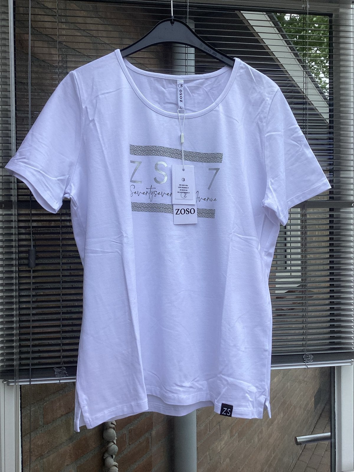 Zoso shirt wit groen nieuw Maat L, Ophalen of Verzenden, Nieuw, Maat 42/44 (L), Wit